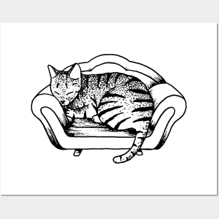 Tiger Cat Sofa Posters and Art